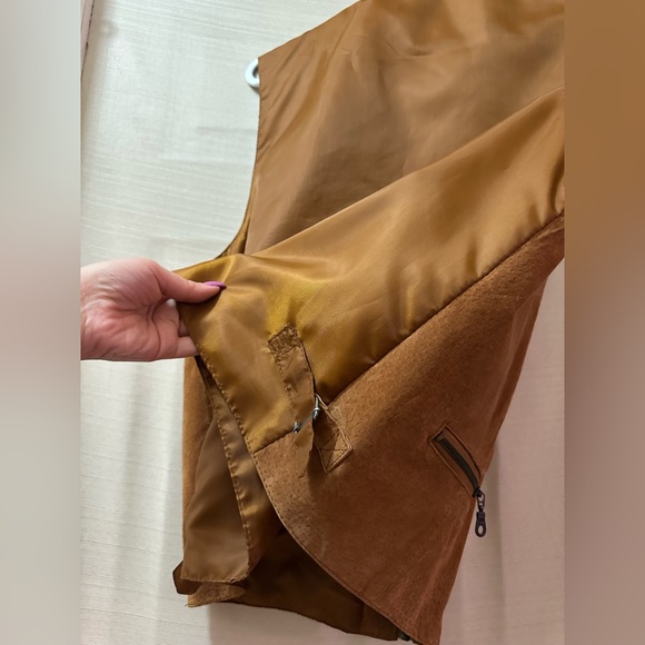 Vintage Ash Creek Leather Vest Brown Zip Front Y2K Biker XL Bohemian Classic - Picture 7 of 7